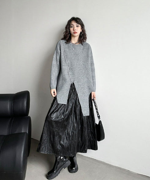 Crinkle Gloss Maxi Skirt